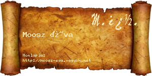 Moosz Éva névjegykártya