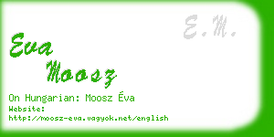 eva moosz business card
